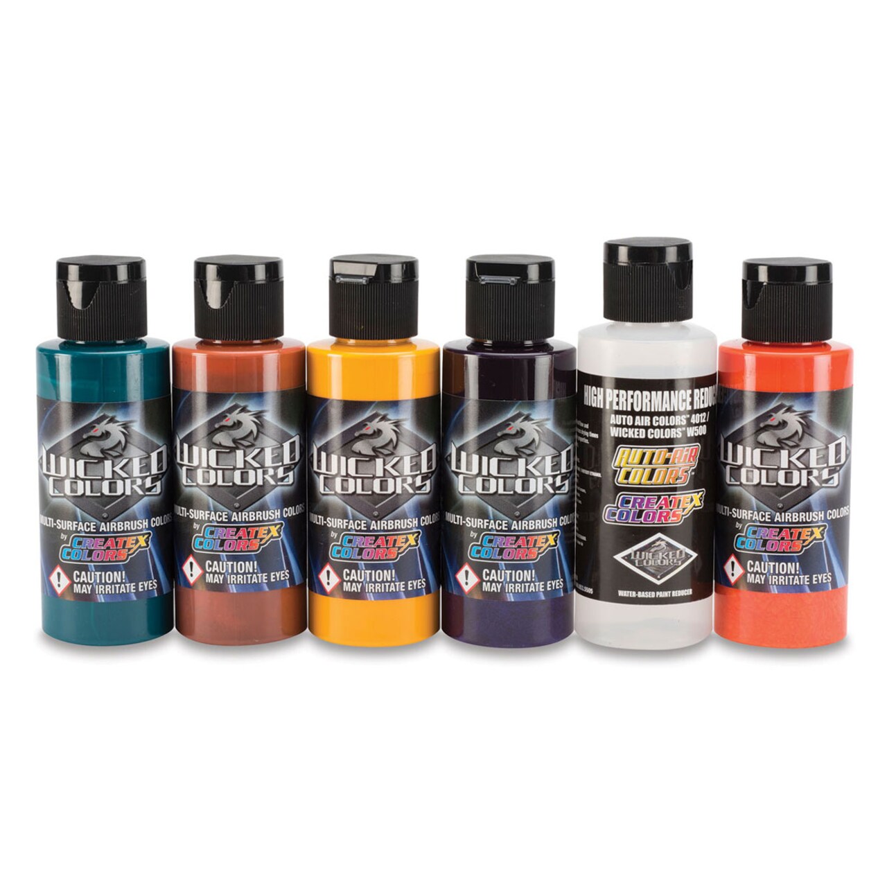 Createx Wicked Colors Airbrush Color - 2 oz, Set of 6, Secondary